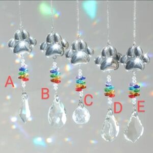Paw Print Metal & Glass Suncatchers (Bin #9)